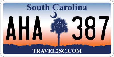 SC license plate AHA387