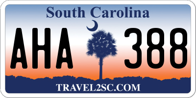 SC license plate AHA388