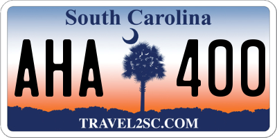 SC license plate AHA400