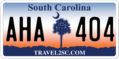 SC license plate AHA404