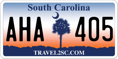 SC license plate AHA405