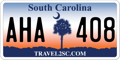 SC license plate AHA408