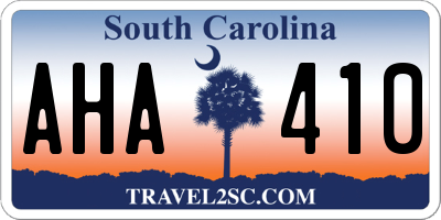 SC license plate AHA410