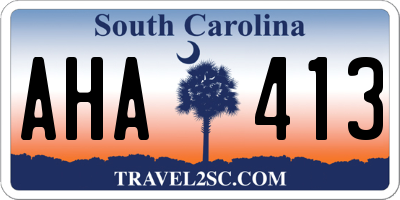 SC license plate AHA413
