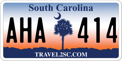 SC license plate AHA414