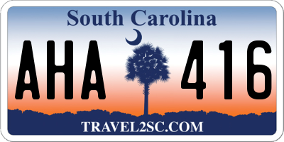 SC license plate AHA416