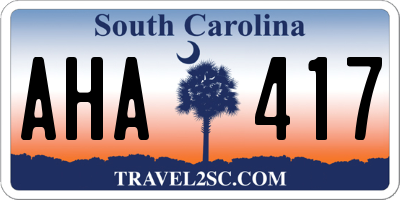 SC license plate AHA417
