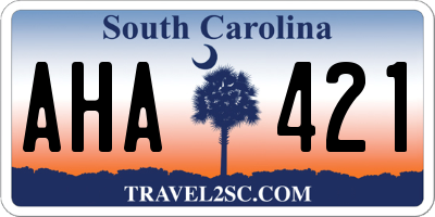 SC license plate AHA421