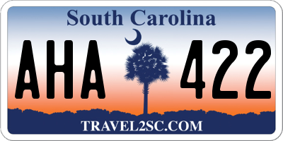 SC license plate AHA422