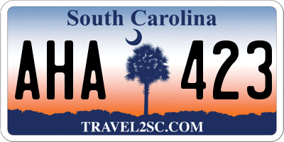 SC license plate AHA423
