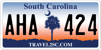 SC license plate AHA424