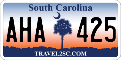 SC license plate AHA425