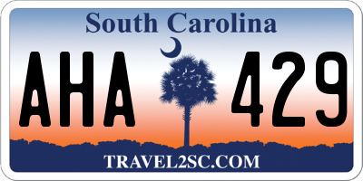 SC license plate AHA429