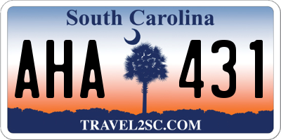 SC license plate AHA431