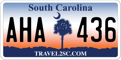 SC license plate AHA436
