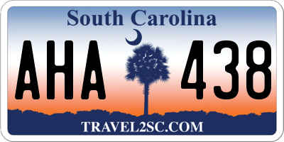 SC license plate AHA438