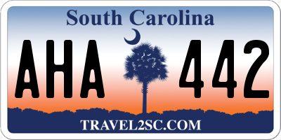 SC license plate AHA442