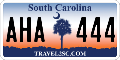 SC license plate AHA444