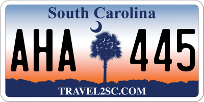 SC license plate AHA445