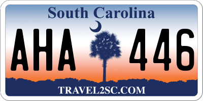SC license plate AHA446