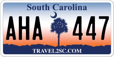 SC license plate AHA447