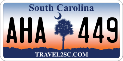 SC license plate AHA449