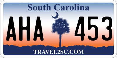 SC license plate AHA453