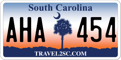 SC license plate AHA454