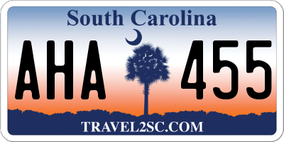 SC license plate AHA455