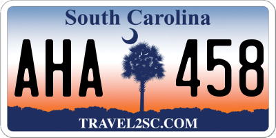 SC license plate AHA458