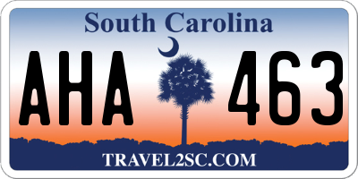 SC license plate AHA463