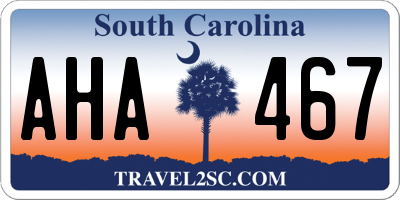 SC license plate AHA467