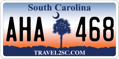 SC license plate AHA468