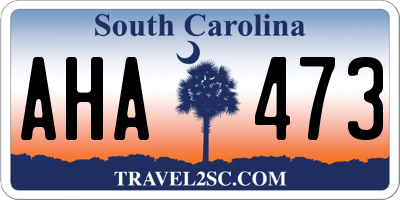 SC license plate AHA473