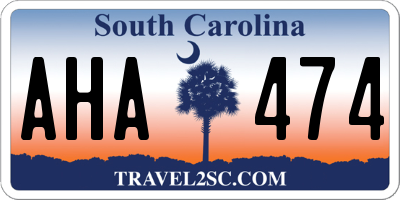 SC license plate AHA474