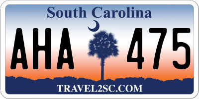 SC license plate AHA475
