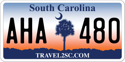 SC license plate AHA480