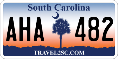 SC license plate AHA482