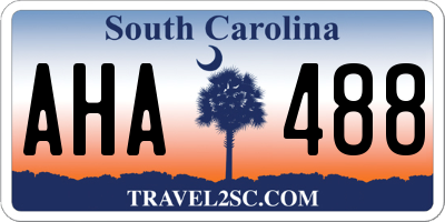 SC license plate AHA488