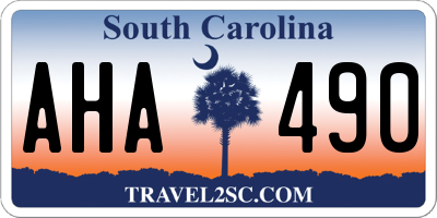 SC license plate AHA490