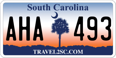 SC license plate AHA493