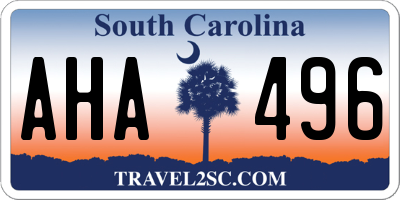 SC license plate AHA496