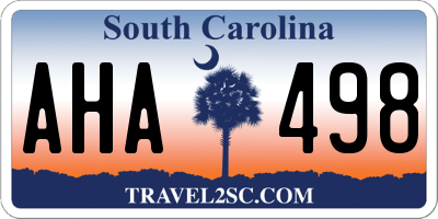 SC license plate AHA498