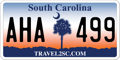 SC license plate AHA499