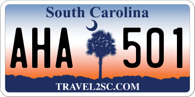 SC license plate AHA501