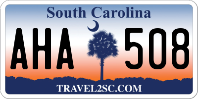 SC license plate AHA508