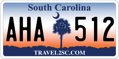 SC license plate AHA512