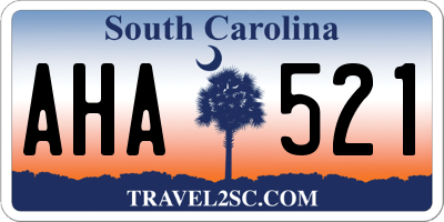 SC license plate AHA521