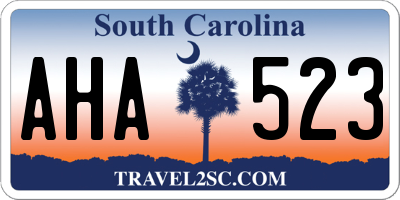 SC license plate AHA523