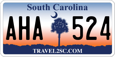 SC license plate AHA524